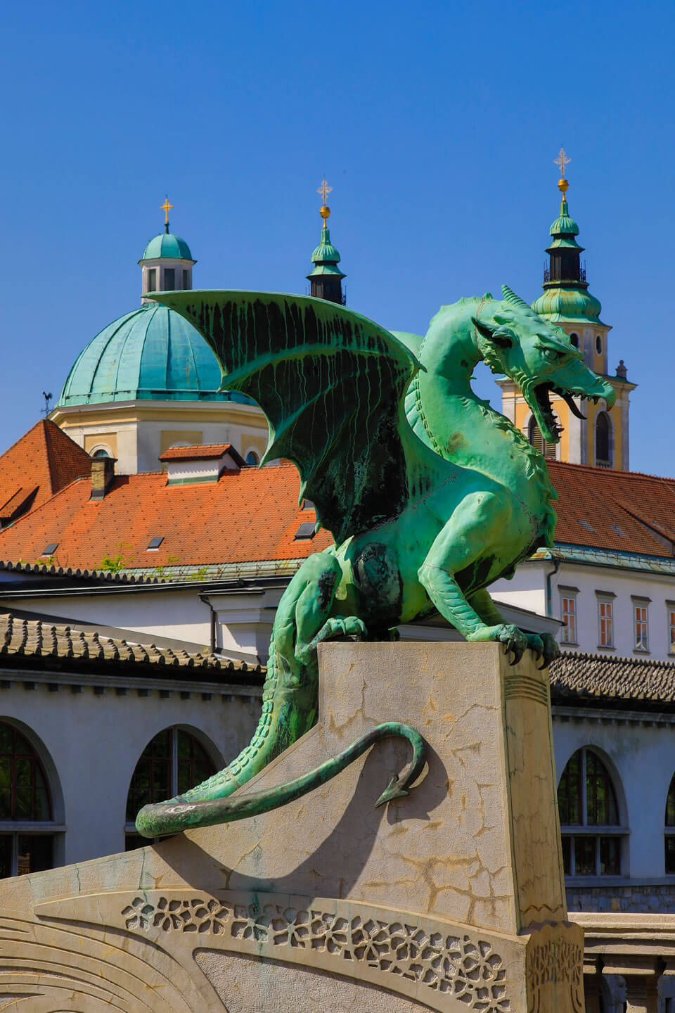 Drache auf einer Brücke in Ljubljana