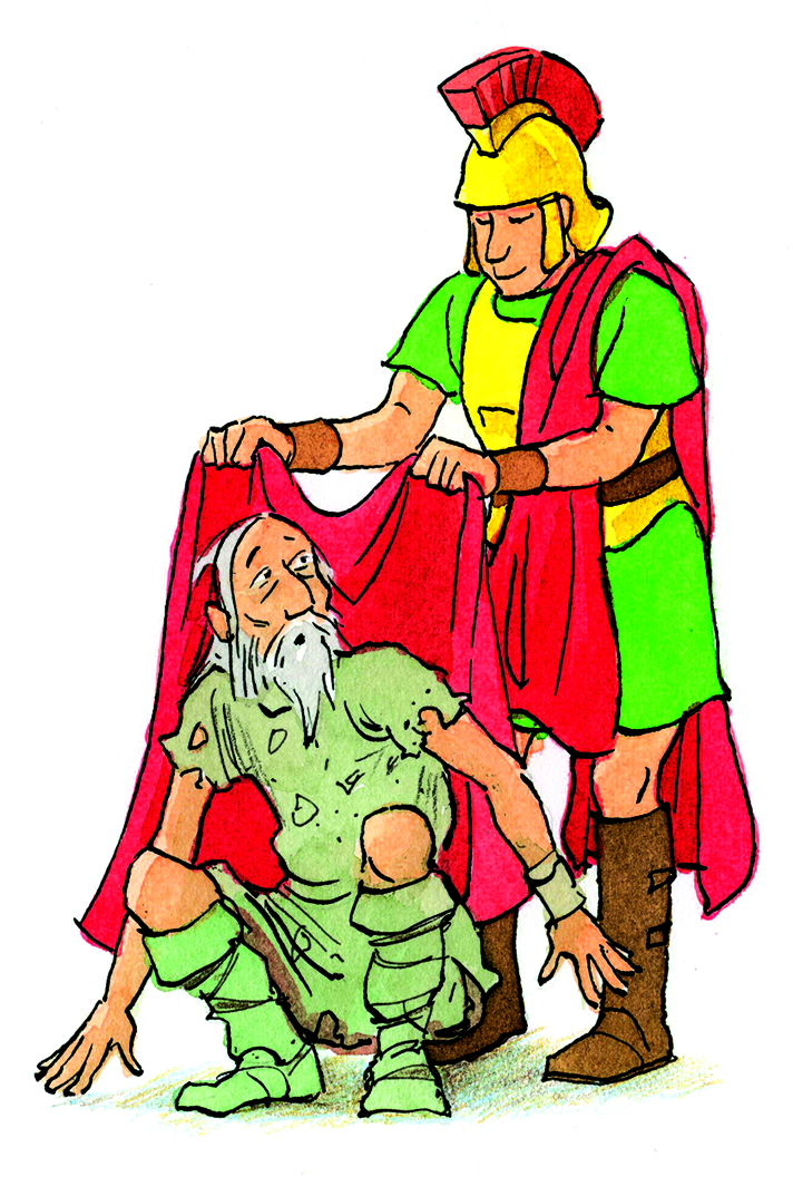 St. Martin teilt den Mantel